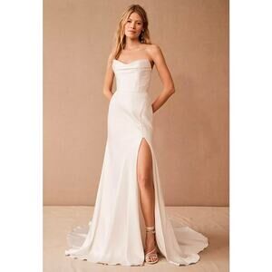 Watters Orlies Wedding Gown Size 2 Ivory Strapless Slit Bridal Dress NWT